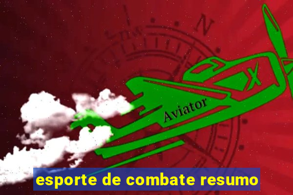 esporte de combate resumo