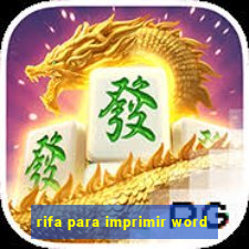 rifa para imprimir word