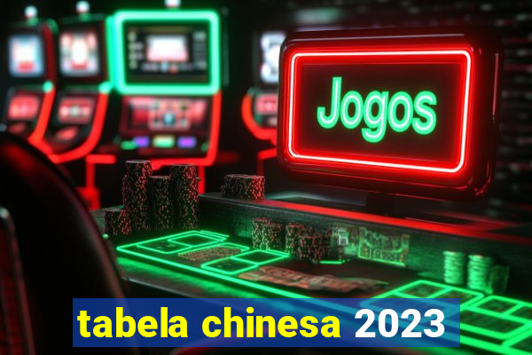 tabela chinesa 2023