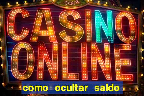 como ocultar saldo na betfair