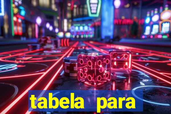 tabela para misturar cores